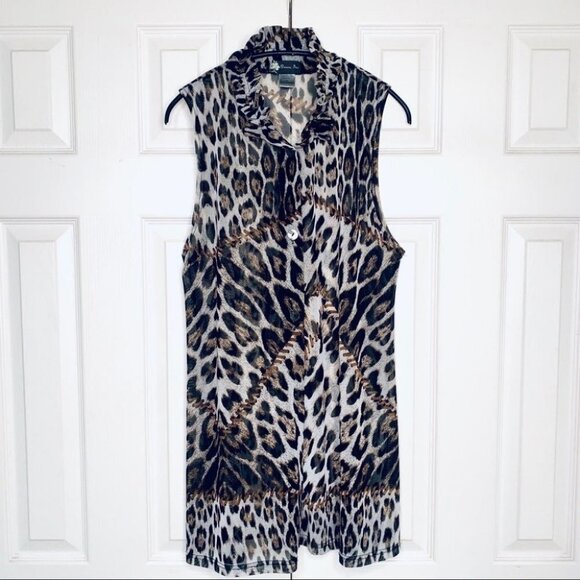 DAME INC. Animal print sleeveless long  top - Picture 8 of 12